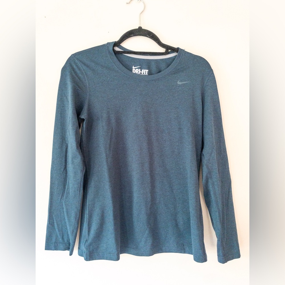 Nike Long Sleeve Teal Shirt DriFit SZ S Regular Fit